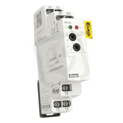 Relé modulové PRI-50/6A (CRU1-18/5) proudové hlídací Elko Ep