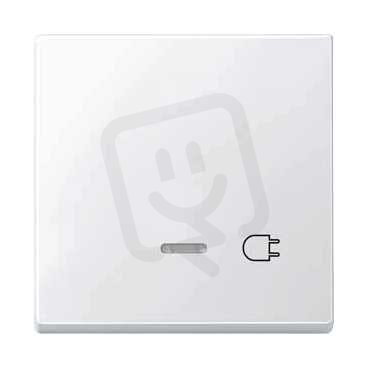 Schneider MTN437219 Kryt spínače s průzorem a symbolem 'zástrčka', S-Design, polar