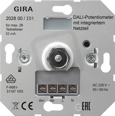 Potenciometr DALI síťový zdroj vložka GIRA 202800