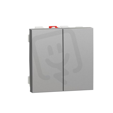 Přepínač NOVÁ UNICA dvojitý střídavý řazení 6+6 (5b), Aluminium