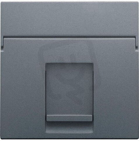 Středový kryt datazásuvky 1xRJ-ALU STEEL GREY NIKO 220-65100