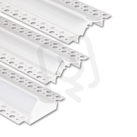 Vestavný hliníkový profil AP pro sádrokarton, 96x35mm, čirý difuz., bílý 2m