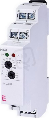 Proudové monitorovací relé PRI-51/8, 1xCO,8A, 24-240V AC/24V DC ETI 002471819