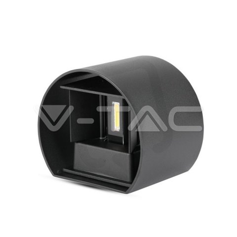 6W Wall Lamp Black Body Round IP65 Natur