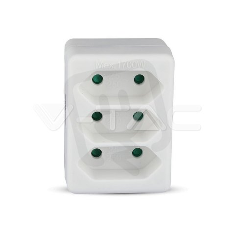 3 Outlet Adapter 2.5A  White Label + Pol