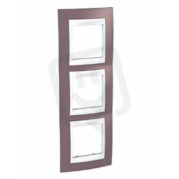 Unica Plus rámeček trojnásobný vertikální Mauve/Polar SCHNEIDER MGU6.006V.876
