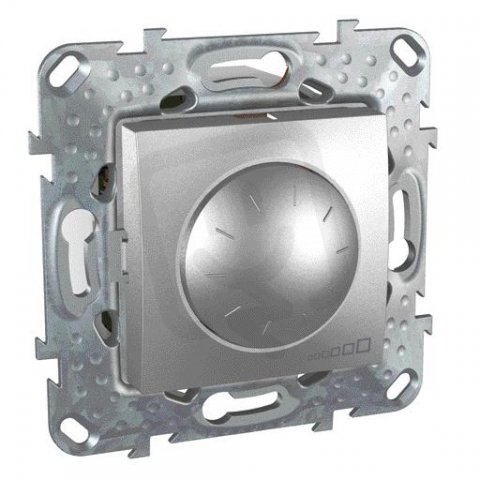 Unica Stmívač otočný 40-1000W vč.montážního rámečku Aluminium MGU5.512.30
