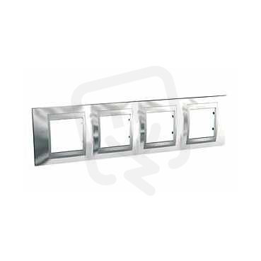 Unica Top Krycí rámeček čtyřnásobný Cromo lesk/Aluminium SCHNEIDER MGU66.008.010