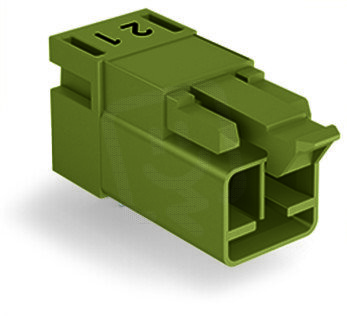 Konektor na desky plošných spojů, úhlové, 2pól., světle zelená