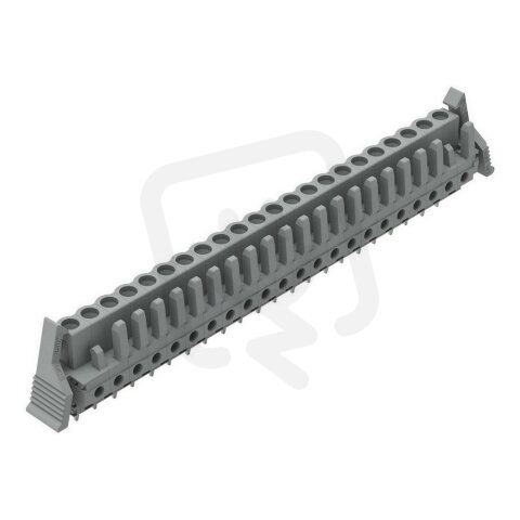 Pružinová svorkovnice THT rovná 5 mm šedá 22pól. WAGO 232-152/039-000