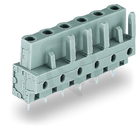Pružinová svorkovnice THT rovná 7,5 mm šedá 9pól. WAGO 232-739/045-000