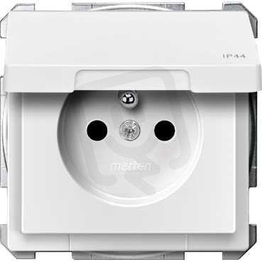 Schneider MTN2614-4019 Zásuvka IP44 se zemn.kolíkem a víčkem, S-Design, polar