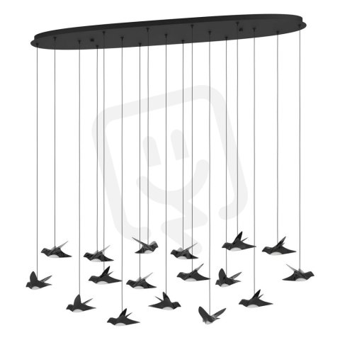 Závěsné svítidlo PARATEBUENO LED černá N/N SAT. 17X3W EGLO 390353