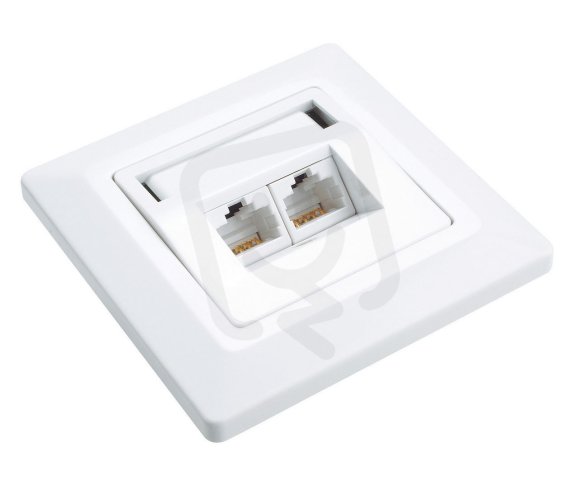 Zásuvka CAT5E UTP 2 x RJ45 pod omítku bílá SOLARIX 23100091