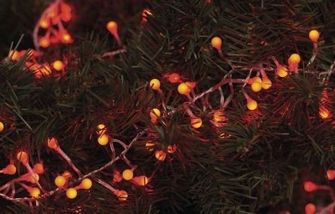 LED vánoční řetěz - ježek, 2,4m, červená, časovač