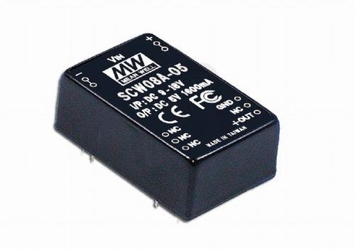 Měnič DC/DC modulový 8W 15V MEAN WELL SCW08A-15