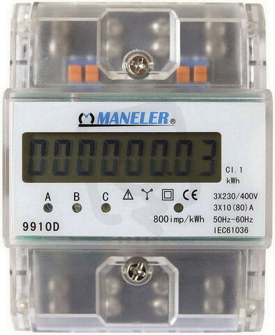 Elektroměr Maneler 9910D, 3f.1s. 3x80A, LCD, neověřený, E1257