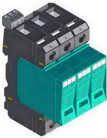 Přepěťová ochrana PO II 3 R 280V/40kA, modulární, vyměnitelná, C+D