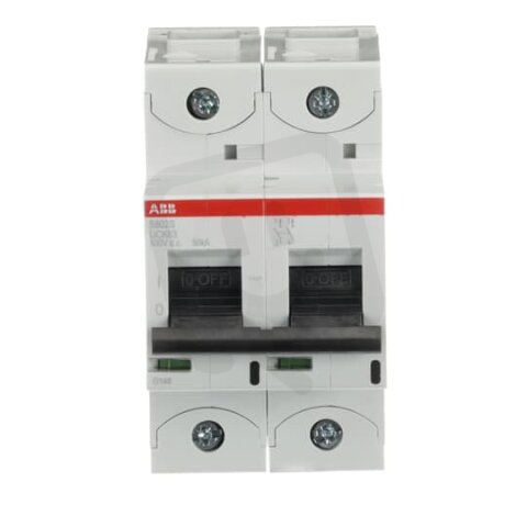 S802S-UCK63 jistič char. K 2p 63A 250V DC Icu 50kA ABB 2CCS862001R1597