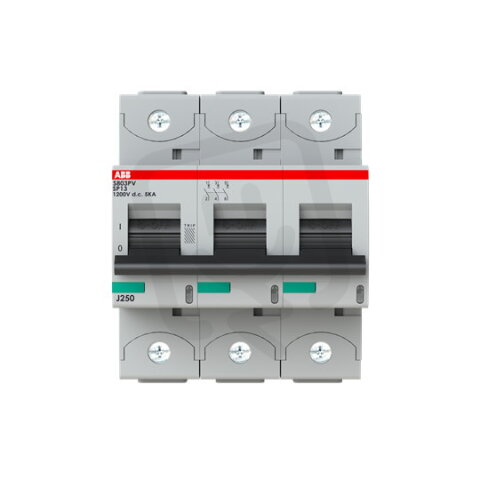 ABB S803PV-SP13 3P jistič pro fotovoltaiku s klecovou svorkou 13A 5kA 1200V DC