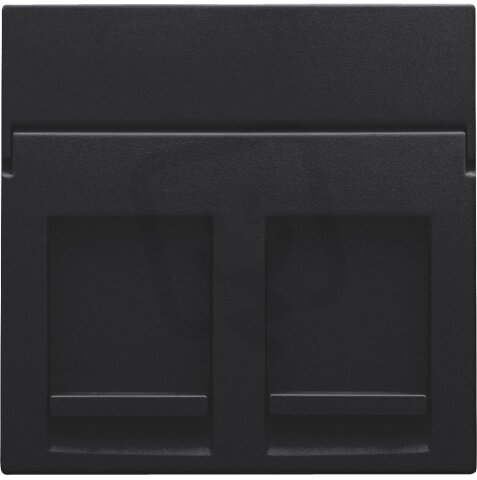 Středový kryt datazásuvky 2xRJ-BLACK COATED NIKO 161-65200