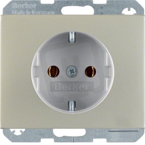 Zásuvka SCHUKO, K.5, nerezová ocel mat BERKER 41157004