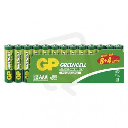Zinková baterie GP Greencell AAA (R03) B1210F