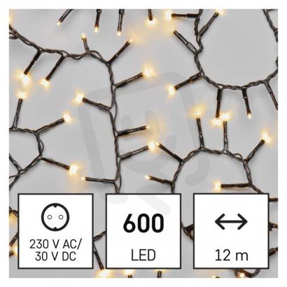 LED vánoční řetěz ježek, 12 m, venkovní i vnitřní, teplá bílá, časovač
