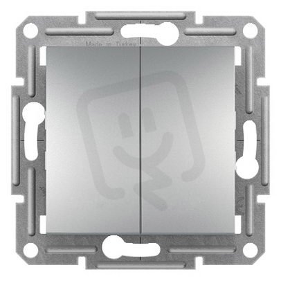 Asfora Přepínač dvojitý střídavý řazení 6+6, alu SCHNEIDER EPH0600361