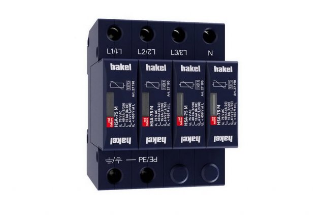 Svodič rázového přepětí HSA-75/4+0 M SPD typ 2+3 HAKEL 27504