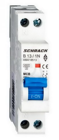 Instalační jistič AMPARO 4,5kA, B 13A, 1+N, 1TE SCHRACK AM418513--