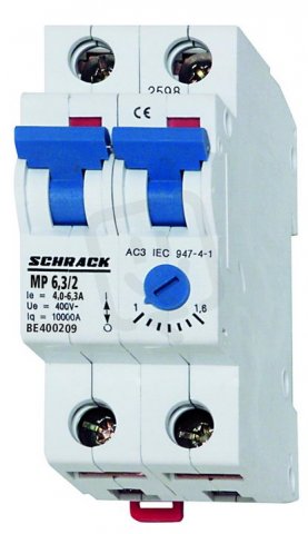 Motorový spínač s ochranou 4,0-6,3A 2P SCHRACK BE400209--