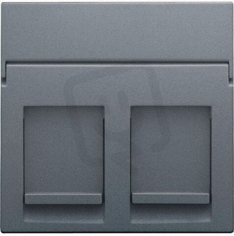 Středový kryt datazásuvky 2xRJ-ALU STEEL GREY NIKO 220-65200