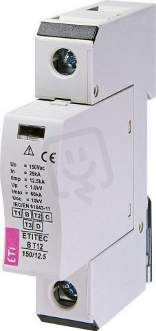 Svodič přepětí  ETITEC B T12 150/12,5 1+0 síť TNC (110V) ETI 002440311