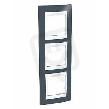 Unica Plus rámeček trojnásobný vertikální Slate/Polar SCHNEIDER MGU6.006V.877