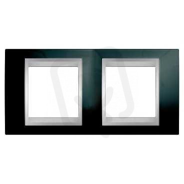 Unica Top rámeček dvojnásobný Rhodium Black/Aluminium SCHNEIDER MGU66.004.093