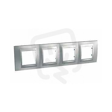 Unica Top Krycí rámeček čtyřnásobný, Cromo mat/Aluminium SCHNEIDER MGU66.008.038