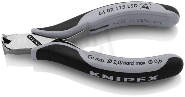 Čelní štípací kleště pro elektroniku ESD 115 mm KNIPEX 64 02 115 ESD