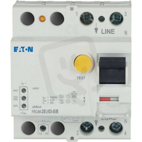 Digitální proudový chránič 10kA FRCdM-25/2/03-S/B 2pól 0,3A 25A EATON 302635