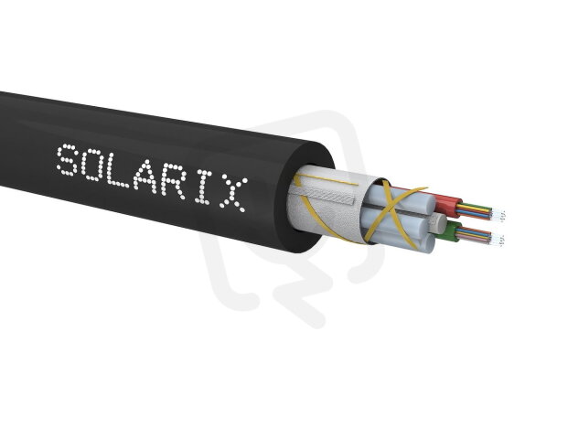 Venkovní kabel ADSS 4KN 12vl 9/125 PE Fca černý SOLARIX 70282129
