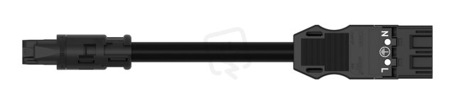 Přechodové vedení B2ca Zásuvka/zástrčka MIDI černá 3pól. WAGO 774-9293/1517-601