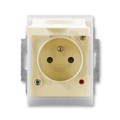 ABB Element Zásuvka jednonás.s clon.,sVíčkem,s ochraným před přepětím,IP44