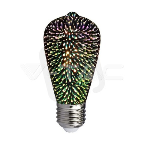 LED Bulb 3W E27 Filament 3D ST64 3000K ,VT-2223 V-TAC SKU212705