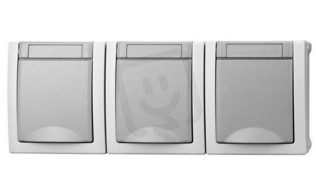 Nástěnná zásuvka SCHUKO trojitá, horizontální, IP54 SCHRACK EV211018--