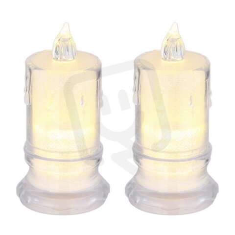 CANDLE Dekorativní lampa, čirý plast, sa