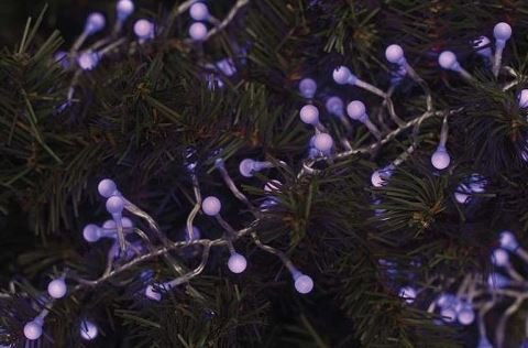 LED vánoční řetěz - ježek, 2,4m, fialová, časovač