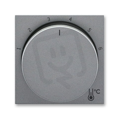 Kryt termostatu s otočným ovládáním, ocelová/kouřová černá ABB 3292H-A00300 69