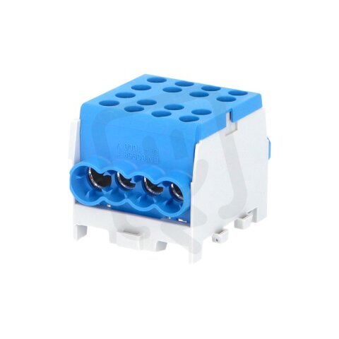 Svorkovnice rozbočovací HLAK 35-1/6 M2 BL 125A 1pól. AL/CU IP20 modrá na DIN
