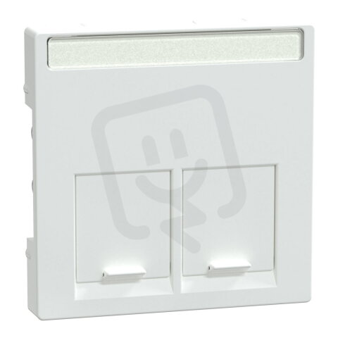 Centrální deska, Merten System M, Actassi 2xRJ45, active white, lesklý plast