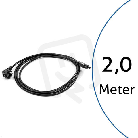 Napájecí kabel 2,0m H05VV-F3G1,5mm2, úhlová vidlice/GST18i3, černý 375.075